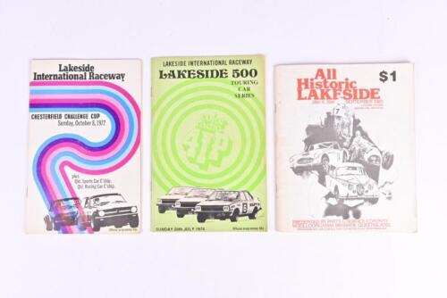 LAKESIDE: Three Lakeside International Raceway Official Programmes. 1970's Touring Car Official Programmes