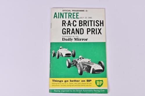 AINTREE: A 'AINTREE JULY 15 1961 R.A.C BRITISH GRAND PRIX' Official Programme