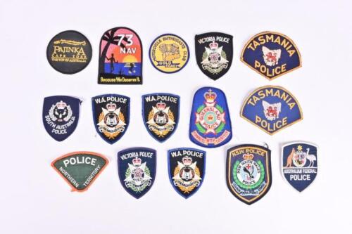 AUSTRALIAN CLOTH BADGES: A group of Australian cloth badges. Australian State and Territory Police cloth badges