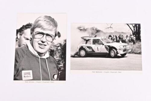 PEUGEOT: Two black and white pictures relating to Peugeot rallying. Peugeot 205 GTI T16 as driven by Juha Kankkunen