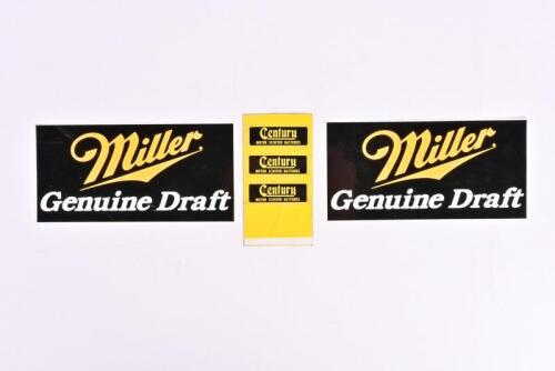 STICKERS: Three adhesive stickers. 'Miller Genuine Draft' stickers