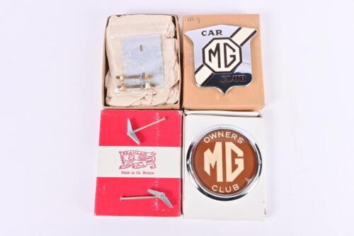 MG: Two MG Club badges. 'MG Car Club' badge & 'MG Owners Club'