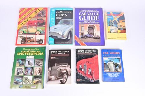 CAR VALUE GUIDES: A group of eight car value guides from various years