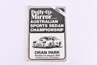 ORAN PARK: An original 'Daily Mirror AUSTRALIAN SPORTS SEDAN CHAMPIONSHIP - ORAN PARK, Sunday 1st August, 1976' Official Programme