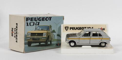 PEUGEOT: A 1:25 scale POLISTIL PEUGEOT 104 (S.18). Silver body with black bonnet