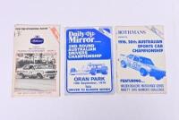 ORAN PARK: Three Oran Park Official Programmes. 'ORAN PARK INTERNATIONAL RACEWAY - 18th AUSTRALIAN TOURING CAR CHAMPIONSHIP - ROUND 3 (2UW SPORTS SEDAN TROPHY RACES)' Official Programme