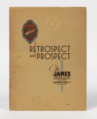 THE JAMES CYCLE COMPANY: An original 'The James Cycle Company 'RETROSPECT and PROSPECT' information booklet (2nd Impression)'