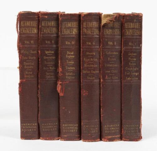 AUTOMOBILE ENGINEERING: A set of 'AUTOMOBILE ENGINEERING' books, volume I - VI, as prepared by the American Technical Society. Circa 1938