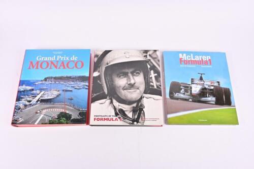 FORMULA 1: Three large hardcover books detailing Formula 1 by Rainer W.Schlegelmilch/Hartmut Lehbrink. 'Grand Prix de MONACO'