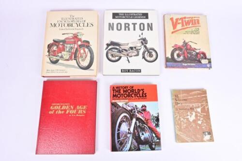 MOTORCYCLES: Six books detailing motorcycles. 'V-Twin - THE CLASSIC MOTORCYCLE' hardcover book by Roger W.Hicks