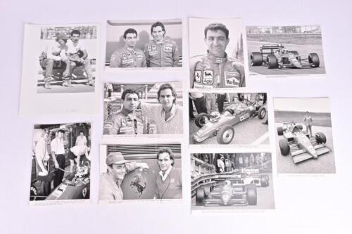 FERRARI: A group of press photographs depicting 1980's Ferrari F1 scenes. Driver and Ferrari F1 car pictures