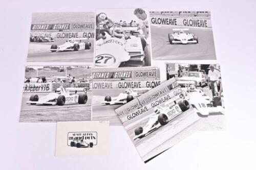 CALDER PARK: A series of black and white pictures of Alan Jones and Nelson Piquet practicing for the 1982 Australian Grand Prix.