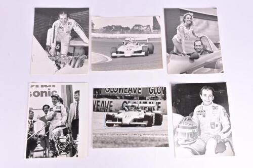 MORENO: Six black and white photographs/pictures of Roberto Moreno. 1981 Australian Grand Prix at Calder Park pictures