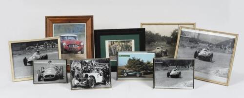 MOTOR RACING: A group of nine reproduced pictures of various motor racing events. 1956 Australian Grand Prix, Albert Park pictures