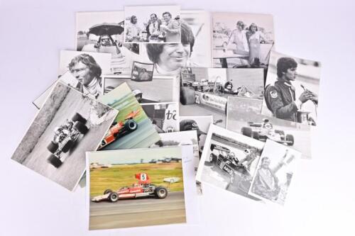 AUSTRALIAN MOTOR RACING: A collection of period black and white Australian motor racing pictures. Kevin Bartlett, Peter Hollinger, Larry Perkins pictures