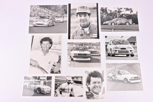 A.T.C.C DRIVERS/RACE CARS: A collection of original black and white pictures of Australian Touring Car Championship drivers and race cars. Superb photograph of Larry Perkins and Denny Hulme driving to a one/two victory in Adelaide, 1989