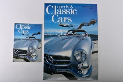 CLASSIC CARS: A poster and magazine copy of 'SPORTS & CLASSIC CARS AUSTRALIA' from April/May 1986