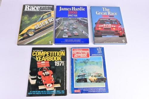 AUSTRALIAN MOTOR RACING: Five Yearbooks relating to Australian motor sport. 'Australian Competition Yearbook' 1971 & 1974 editions