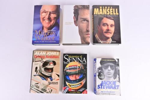 F1 DRIVERS/PERSONALITIES: Six books detailing F1 drivers and personalities. 'Mark Webber Aussie Grit' hardcover book