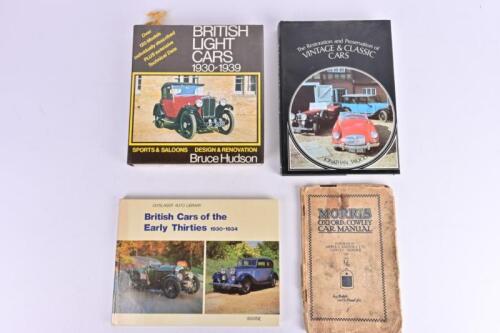 VINTAGE CARS: A group of four books and manual. 1926 'The MORRIS OXFORD & COWLEY CAR MANUAL' published by MORRIS MOTORS, LIMITED
