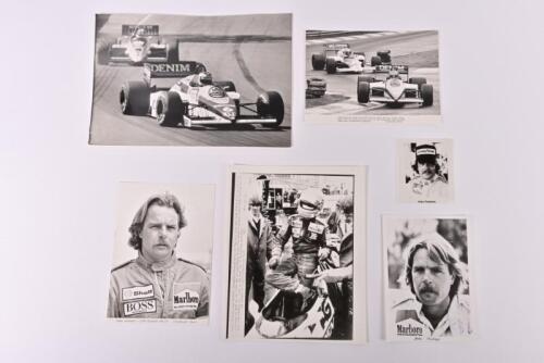 ROSBERG: A group of six Press Photographs and pictures of Keke Rosberg. Keke Rosberg racing the Williams Honda at the 1985 Australian Grand Prix, Adelaide