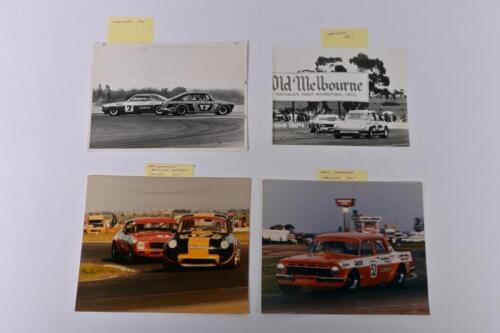 CALDER PARK: Four original black and white/colour photographs and pictures from the Marlborough $100,000 Series Calder Park 1974. Bryan Thomson racing a Volkswagen 1600