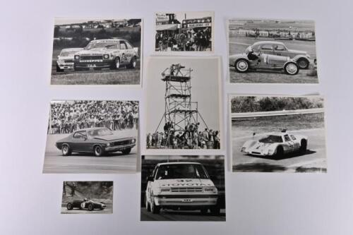AUSTRALIAN MOTORPSORT: A myriad of original black and white photographs and pictures depicting various Australian motorsport scenes. Peter Janson&rsquo;s Holden Torana leading Peter Brock&rsquo;s Torana at Phillip Island (late 1970&rsquo;s)