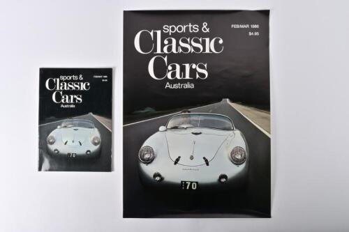 CLASSIC CARS: A poster and magazine copy of 'SPORTS & CLASSIC CARS AUSTRALIA' from February/March 1986
