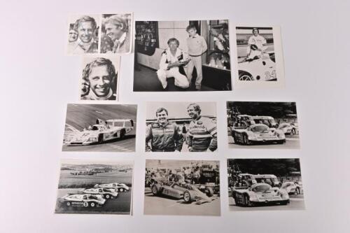 SCHUPPAN: An interesting group of period Vern Schuppan black and white photographs/pictures. Vern Schuppan racing pictures