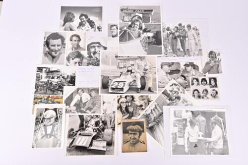 AUSTRALIAN RACING DRIVERS: A collection of period black and white individual racing driver pictures from various racing categories including Kevin Bartlett, Warwick Brown, Alfredo Constanzo. Circa 1970/80's