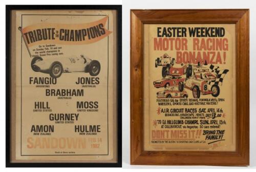 POSTERS: Two original 1980s vintage car racing advertising posters
