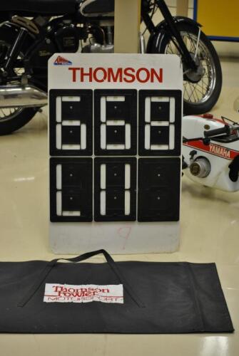 PIT BOARD: Bryan Thomsons Pit board from Thomson Fowler Motorsport circa 1990s, signed and inscribed