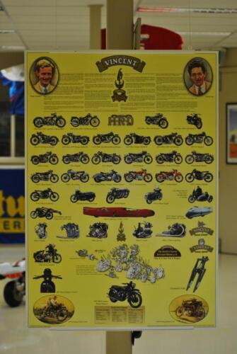 VINCENT: Two Vincent related items including a poster and tin sign