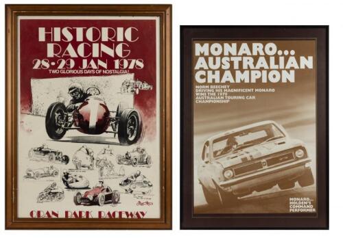 POSTERS: An original poster "Historic Racing" and a reprinted poster "Monaro &hellip; Australian Champion"