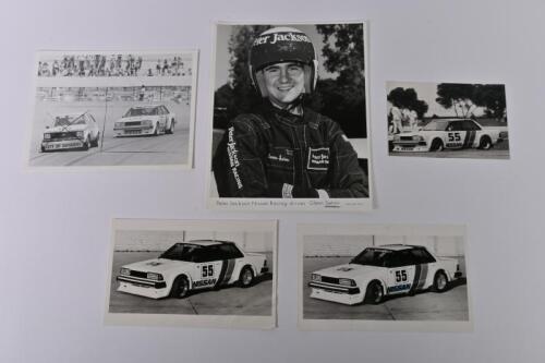 NISSAN: A group of five black and white photographs depicting Nissan Motorsport cars and drivers. Nissan Bluebird Turbo pictures (Gibson Motorsport)