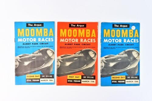 MOOMBA: Three official racing programmes for Moomba races at Albert Park