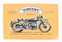 VINCENT: Two Vincent related items including a poster and tin sign - 2