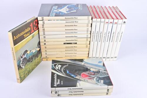 AUTOMOBILE YEAR: A quantity of 'Automobile Year'. Consecutive edition numbers 13 (1965-1966) - 36 (1988/89) & 39 (1991/92)
