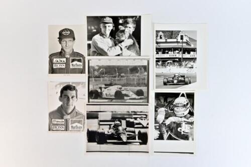 LAUDA/SENNA: A collection of original black and white Niki Lauda and Ayrton Senna period press photographs and pictures