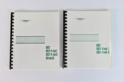 ASTON MARTIN: Two reproduced Aston Martin publications including 'DB2, DB2/4 mk I, DB2/4 mkII, DB mkIII WORKSHOP MANUAL' & 'DB2, DB2/4 mkI, DB2/4 mkII' PARTS CATALOGUE'