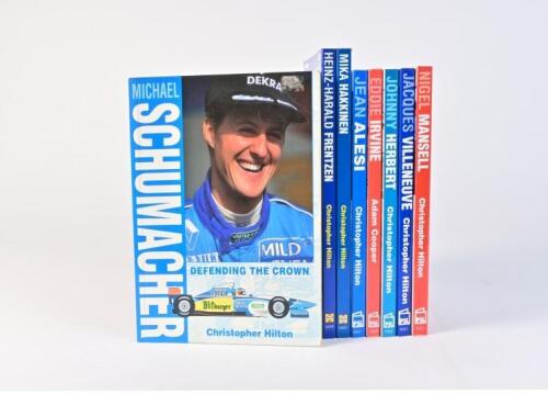 FORMULA 1 DRIVERS: A collection of eight softcover books by Christopher Hilton detailing Formula 1 driver profiles