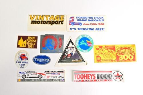 MOTORSPORT STICKERS: A collection of various motorsport stickers. ATCC stickers