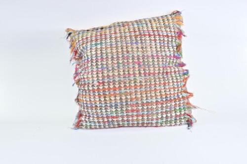 CUSHIONS: A large polychrome woollen strand floor cushion , 80 x 80