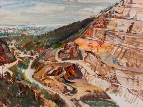 HAROLD HANSEN GALLIS VIKE (1906-1987) Northwest Mining Landscape, 1971 oil on board, signed lower left: Vike, 60 x 83cm