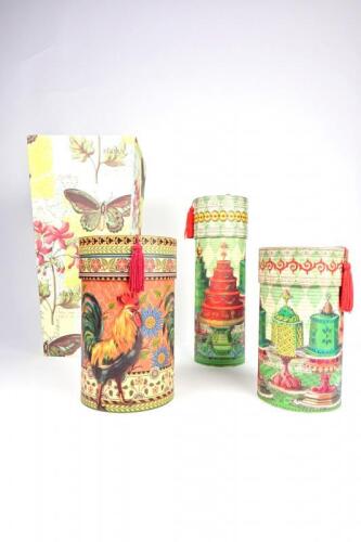 BOXES: A group of Punch Studio lidded cardboard boxes and paper covered timber jardini&egrave;re, 45cm high
