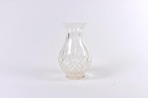CRYSTAL VASE: An cut crystal vase, possibly 19th century, 20.5cm high
