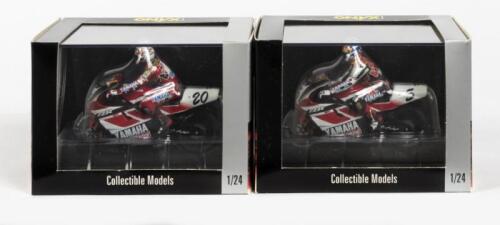 YAMAHA: TWO NOS 1:24 scale Onyx 'Racing Motorbikes' Yamaha YZR 1997 "Team Rainey" '#5 N.Abe'/'#20 S.Gibernau'