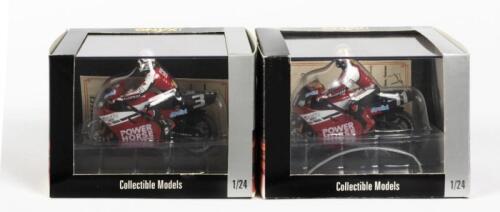 YAMAHA: TWO NOS 1:24 scale Onyx 'Racing Motorbikes' Yamaha YZR 1997 "Team Power Horse" '#3 L.Cadalora' / '#11 T.Corser' Limited Edition with COE