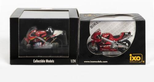 HONDA: TWO NOS 1:24 scale IXO & 2Wheels Honda NSR500 Road bike - 1997 / VTR SP1 Winner 24H Le Mans 2000 '#111 W.Costes/S.Gimbert/S,Charpentier'