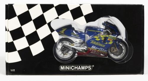 SUZUKI: A NOS 1:12 scale Minichamps Suzuki RGV-Gamma "Movistar Team' '#1 Kenny Roberts - 500cc GP 2001'